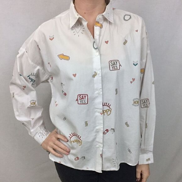 Zara basics women’s oversized button up shirt - Picture 5 of 13